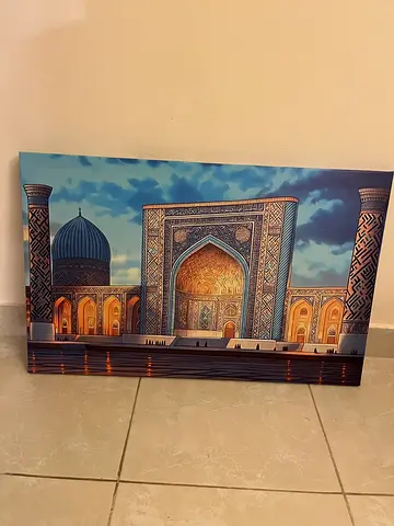 Canvas Painting of Registan Square in Uzbekistan  90 CM X 60 CM