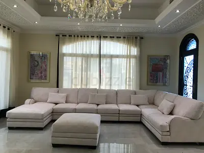 Large White U Shaped Sofa