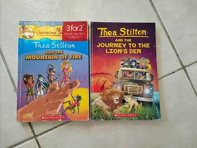 Thea Stilton books - The Mountain of Fire & Journey to the Lion's Den (2 paperback set)