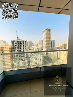 Annual rent 1BR + hall in Al Nuaimiya 2 near Gulfa Bridge; 2 bathrooms, 2 balconies with open view;