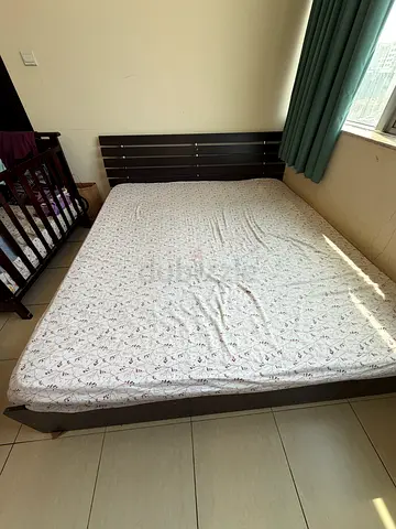 Modern Dark Wood King Size Bed Frame