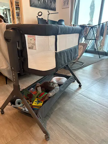Height Adjustable Baby Co-Sleeper Bassinet with Storage Basket
