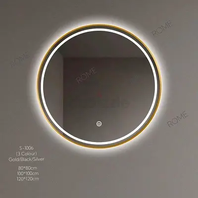 Modern Round LED Backlit Wall Mirror with Touch Control