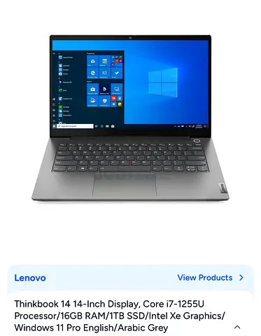 Lenovo ThinkBook 14 – i7-1255U, 16GB RAM, 1TB SSD, 14"