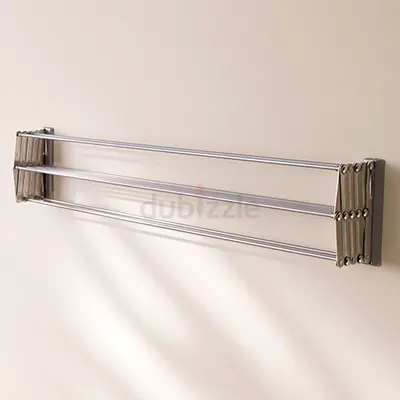 Wall-mounted Retractable Drying Rack - 4 Rails, Stainless Steel
