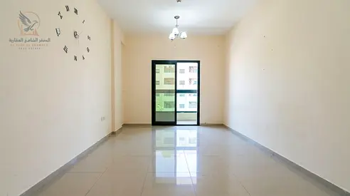 A spacious one-bedroom apartment with a balcony, located on Al Ittihad Street opposite Emirates Markets next to Al Hikma School and close to Day2Day