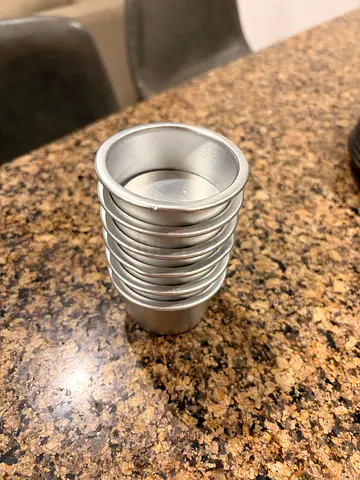 Stainless steel 2 inch pans - 6 pieces