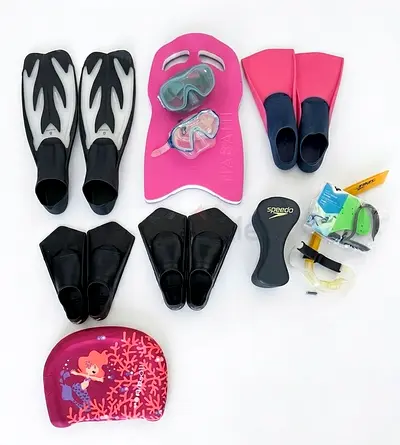 Kids Swim Training Set – Arena Fins, Speedo Buoy, Finis Snorkel & Accessories