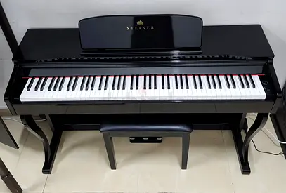 The Steiner DP-800 is a premium cabinet digital piano featuring an 88-key standard hammer action key