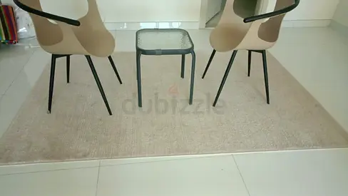 Beige rectangular area rug - good condition