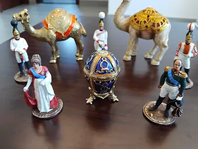 Collection of Vintage Style Figurines and Camels, all metal