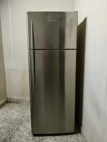 Stainless Steel Fridge Freezer - Top Mount, Good Condition