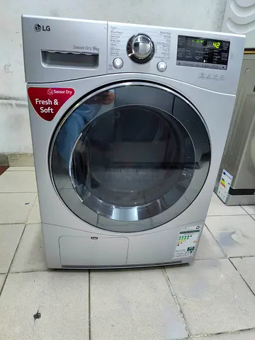 LG Sensor Dry 9kg Front Load Dryer - Silver, Good Working Condition
