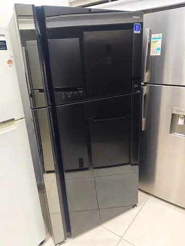 Hitachi black double-door refrigerator - good condition