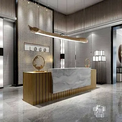 Luxury Hotel Reception Desk Modern Front Counter Bar