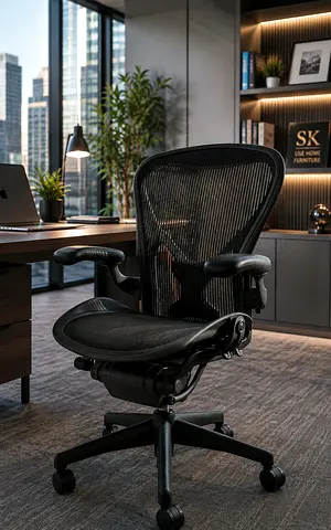 Herman Miller Ergonomic Black Mesh Office Chair - Adjustable Lumbar & Armrests