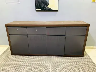 Modern Wood & Grey Sideboard / Storage Cabinet - Good Condition