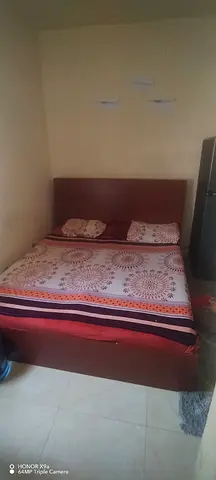 Wooden Double Bed with Headboard - Good Condition