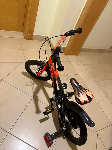 Kids' 16-inch Orange Training Wheel Bike - Good Condition