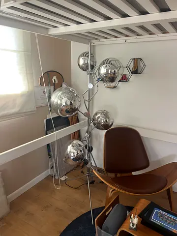 Chrome multi-globe floor lamp - modern standing light