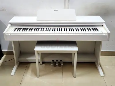 The Casio AP-270WE is an 88-key white digital upright piano from the Celviano series, featuring