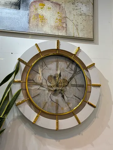 Decorative Wall Clock with Gold Accents