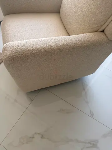 Electric Nursery feeding recliner Cream boucle lounge armchair