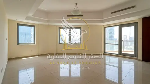3-bedroom apartment with a living room for annual rent in Al Khan Sharjah 4 bathrooms 2 balconies g