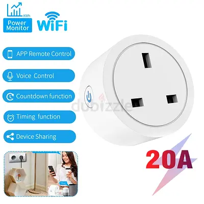 Tuya Wifi Smart Plug 20A Wireless Works with Amazon Alexa Google Home Siri Samsung Smart Things