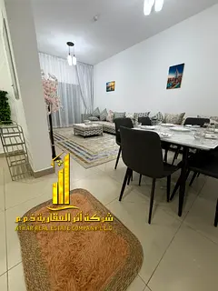 🏢Luxury and elegant fully furnished 2-bedroom apartment for monthly rent in Al Shurooq Towers –