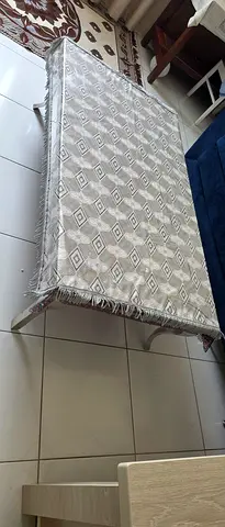 Rectangular matelic table with glass top