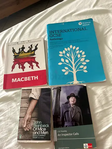 Collection 4 English Literature books Macbeth, An Inspector Calls, Of Mice and Men, IGCSE Anthology
