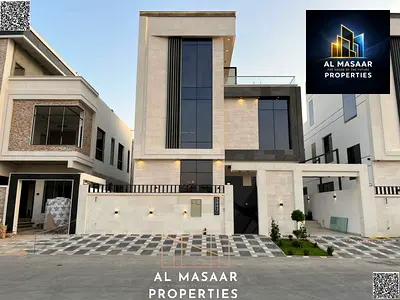 # Modern luxury villa for sale in Al Yasmin - Ajman | 5 master bedrooms | 3 floors | Stone facade