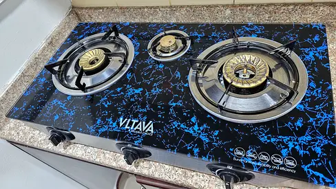 3-Burner Built-in Gas Hob (Glass Top) - Good Condition