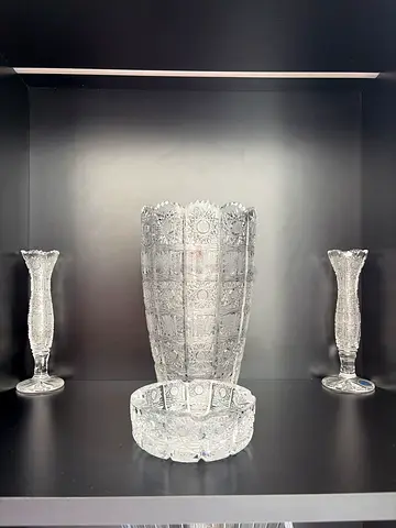 Crystals vases and bowls