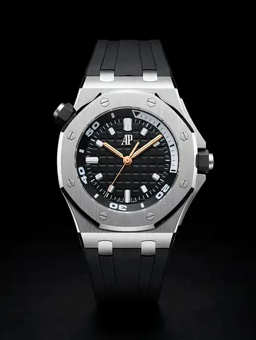 AP-style Automatic Master AAA Stainless Steel Sport Watch with Black Rubber Strap