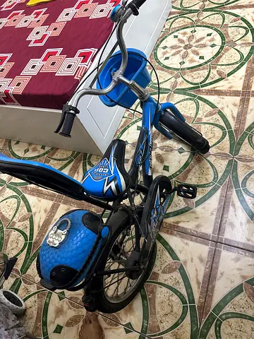 Blue Kids Bicycle with Basket and Storage Box