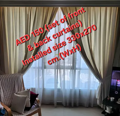 Set of Front & Back Curtains with Accessories - Installed size (330x270 cm)