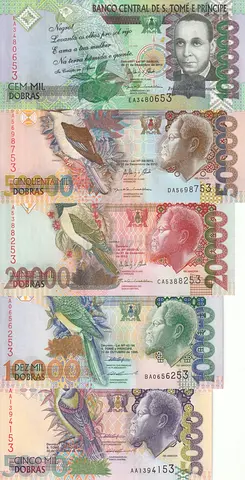 SAO TOME PRINCIPE BANKNOTE SET 1993-2013