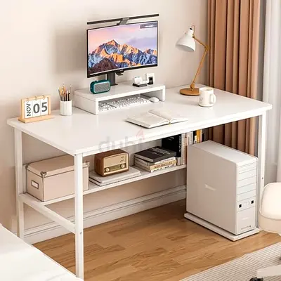 Study Desk with Stand Writing Desk Table Computer Table with Bookshelf for Home Office Desks & Works