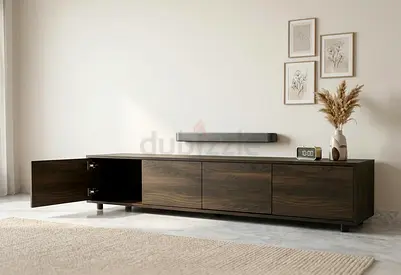 Dark walnut tv console for sale