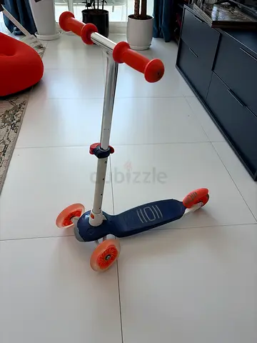 Children's 3-Wheel Kick Scooter - Blue/Orange, Good Condition