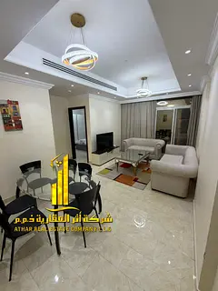 Luxury apartment, second occupancy, two bedrooms, living room, and open balcony. Ajman, Al Rawda. Fu