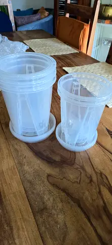 Set of 5 Aerated Clear Orchid Planters with Saucers
