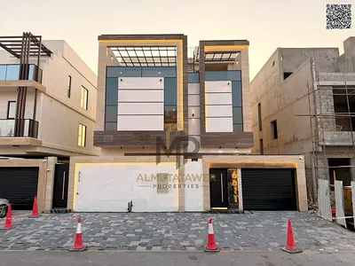 Villa with(pool & lift)|ajman|al helio2|5 master rooms,majlis,3 halls,roof|freehold|price include water,electricity,central A\C,lift.