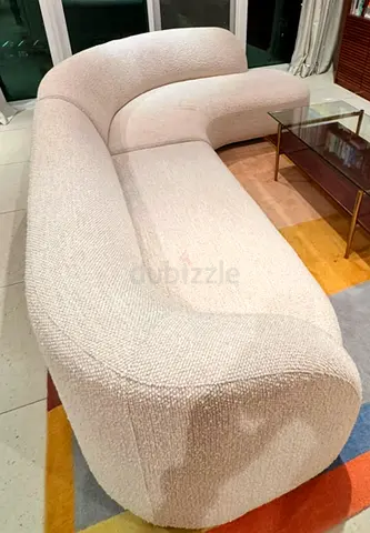 West Elm Curved L-Shaped Bouclé Sofa