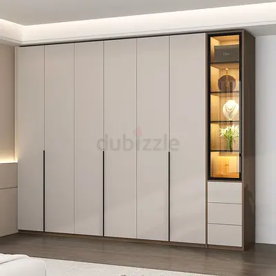 Large Modern Built-in Wardrobe with Display Cabinet
