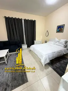 Luxury second occupied studio with separate kitchen and open view, fully furnished ✨ Corniche Ajma