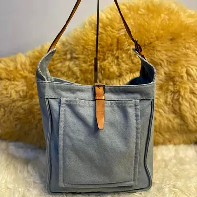 Authentic Hermes Marwari Canvas Shoulder Bag