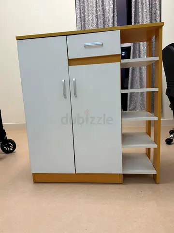 Two-door wooden wardrobe with shelves — flawless condition
